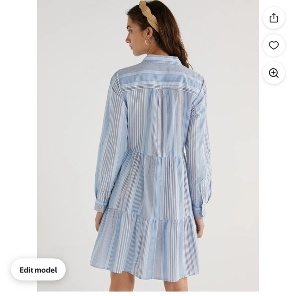 Time and Tru Light Blue and White Striped Dress size small. NWT! - Picture 2 of 11